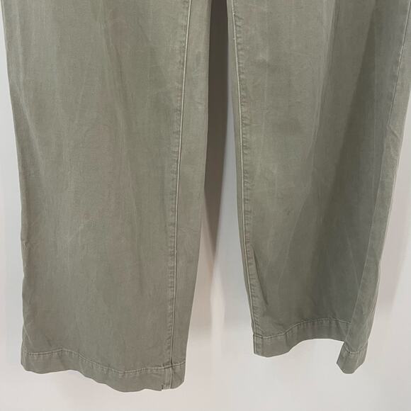 Vince Cotton Low Rise Wide Leg Pant Green 6 - Picture 3 of 8